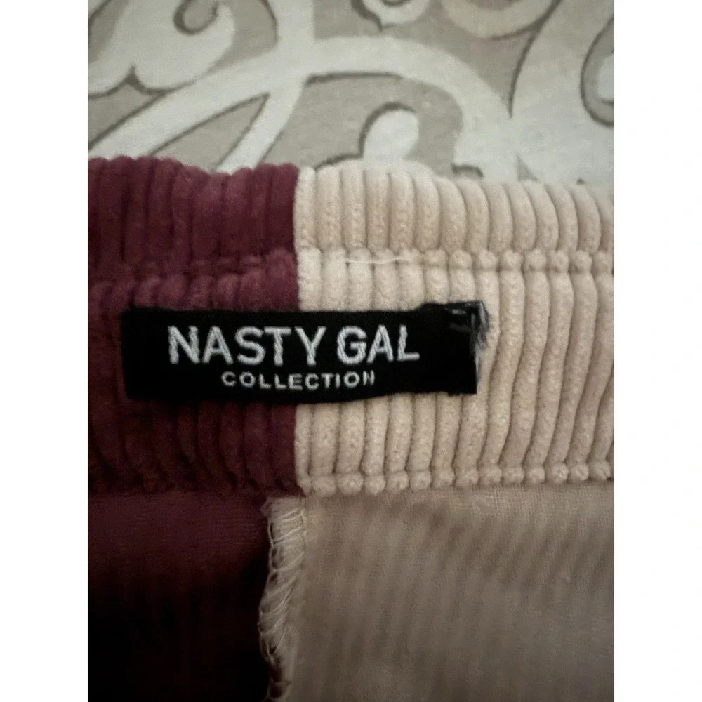 Nasty Gal Colorblock Corduroy Long Sleeve Shirt Dress Sz 18 Indie Sleaze - Picture 7 of 8